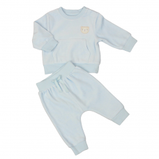 G13011: Baby Boys  Velour 2 Piece Outfit (0-9 Months)